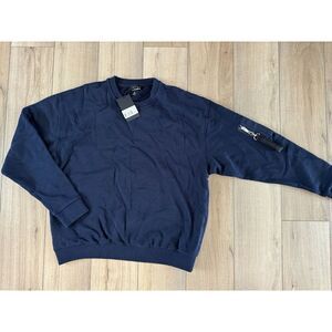 The Kooples Sport Paris Navy Crew Sweater Arm Sleeve Pocket XL Extra Large Men’s